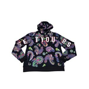CREATE 2MRW Black Paisley " Get Yours‎ American " Spirit Hoodie Men's X-Large